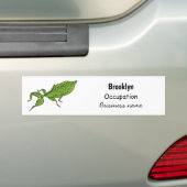 Cute green leaf insect cartoon bumpersticker (Op auto)