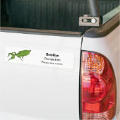 Cute green leaf insect cartoon bumpersticker (Op Truck)