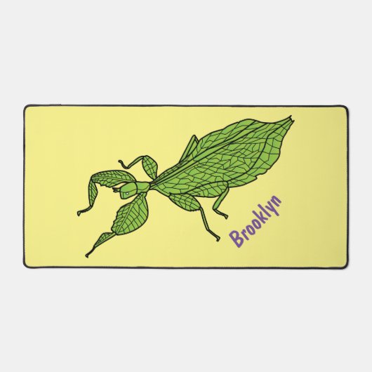 Cute green leaf insect cartoon bureaumat (Voorkant)