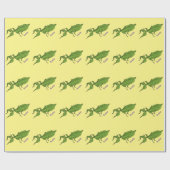 Cute green leaf insect cartoon cadeaupapier (Vlak)