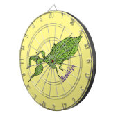 Cute green leaf insect cartoon dartbord (Voorkant Rechts)