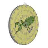 Cute green leaf insect cartoon dartbord (Voorkant Links)