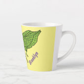 Cute green leaf insect cartoon latte mok (Rechts)