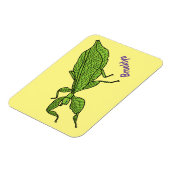 Cute green leaf insect cartoon magneet (Linkerzijde)