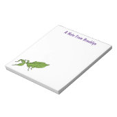 Cute green leaf insect cartoon notitieblok (Linkerzijde)