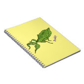 Cute green leaf insect cartoon notitieboek (Rechterzijde)