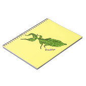 Cute green leaf insect cartoon notitieboek (Linkerzijde)