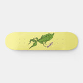 Cute green leaf insect cartoon persoonlijk skateboard (Horizontaal)