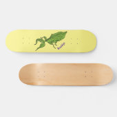 Cute green leaf insect cartoon persoonlijk skateboard (Horizontaal)