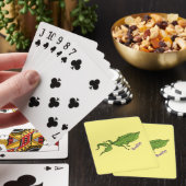 Cute green leaf insect cartoon pokerkaarten (Insitu)
