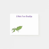 Cute green leaf insect cartoon post-it® notes (Voorkant)