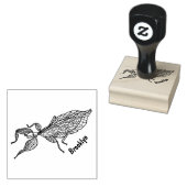 Cute green leaf insect cartoon rubberstempel (Gestempeld)