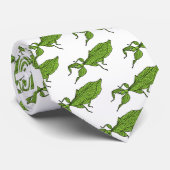Cute green leaf insect cartoon stropdas (Opgerold)