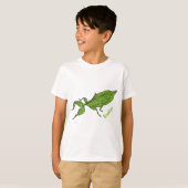Cute green leaf insect cartoon t-shirt (Voorkant volledig)