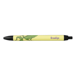 Cute green leaf insect cartoon zwarte inkt pen