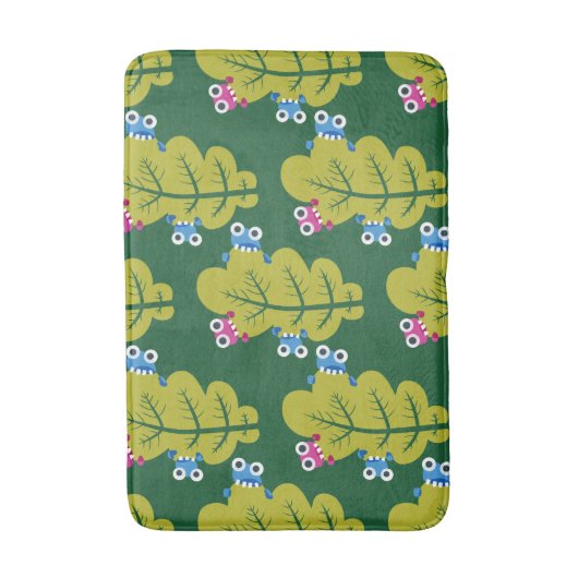 Cute Green Leaves Pattern Badmat (Voorkant Verticaal)