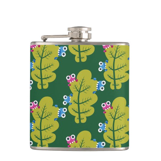 Cute Green Leaves Pattern Heupfles (Voorkant)