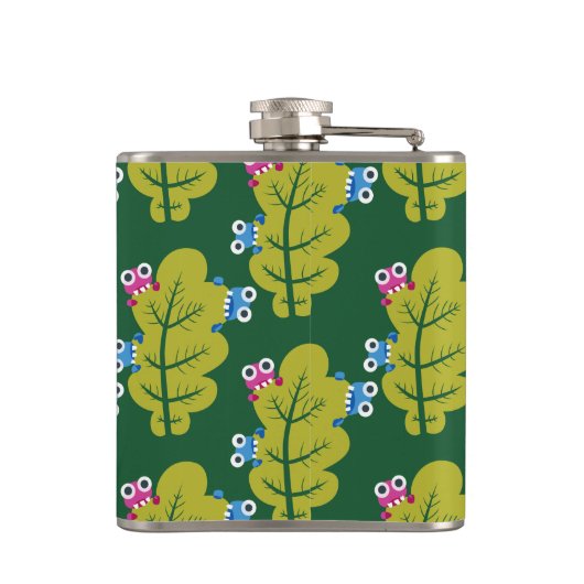 Cute Green Leaves Pattern Heupfles (Achterkant)