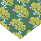 Cute Green Leaves Pattern Korte Tafelloper (Hoek)