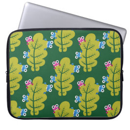 Cute Green Leaves Pattern Laptop Sleeve