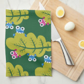 Cute Green Leaves Pattern Theedoek (Quarter Fold)