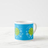 Cute green lime bubbles cartoon illustration espresso kop (Voorkant rechts)