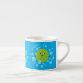 Cute green lime bubbles cartoon illustration espresso kop (Rechts)