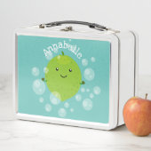 Cute green limoen bubbles cartoon afbeelding (In situ)
