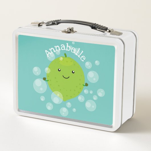 Cute green limoen bubbles cartoon afbeelding (Voorkant)