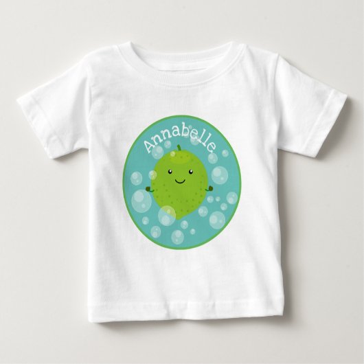 Cute green limoen bubbles cartoon afbeelding (Voorkant)