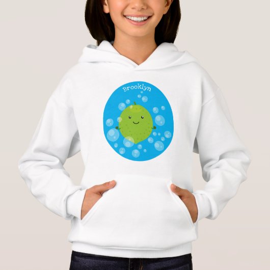 Cute green limoen bubbles cartoon afbeelding (Voorkant)