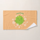 Cute green limoen bubbles cartoon afbeelding bad handdoek (Handdoek)