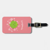 Cute green limoen bubbles cartoon afbeelding bagagelabel (Voorkant horizontaal)