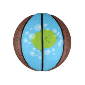Cute green limoen bubbles cartoon afbeelding basketbal (Verticaal)