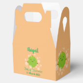Cute green limoen bubbles cartoon afbeelding bedankdoosjes (Geopend)