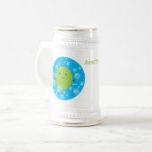 Cute green limoen bubbles cartoon afbeelding bierpul (Voorkant links)