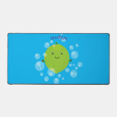 Cute green limoen bubbles cartoon afbeelding bureaumat (Voorkant)