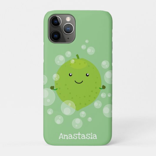 Cute green limoen bubbles cartoon afbeelding Case-Mate iPhone case (Achterkant)