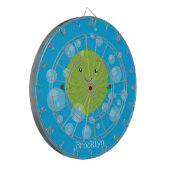 Cute green limoen bubbles cartoon afbeelding dartbord (Voorkant Links)