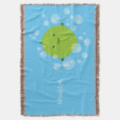 Cute green limoen bubbles cartoon afbeelding deken (Voorkant Verticaal)