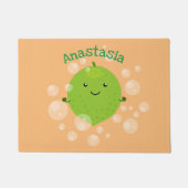 Cute green limoen bubbles cartoon afbeelding deurmat (Voorkant)