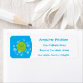 Cute green limoen bubbles cartoon afbeelding etiket (Insitu)