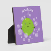 Cute green limoen bubbles cartoon afbeelding fotoplaat (Voorkant)