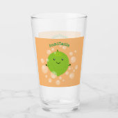 Cute green limoen bubbles cartoon afbeelding glas (Voorkant)