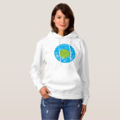 Cute green limoen bubbles cartoon afbeelding hoodie (Voorkant volledig)