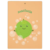 Cute green limoen bubbles cartoon afbeelding klembord (Achterkant)