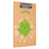 Cute green limoen bubbles cartoon afbeelding klembord (Rechts)