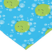Cute green limoen bubbles cartoon afbeelding korte tafelloper (Hoek)