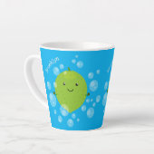 Cute green limoen bubbles cartoon afbeelding latte mok (Linkerhoek)