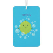 Cute green limoen bubbles cartoon afbeelding luchtverfrisser (Achterkant)